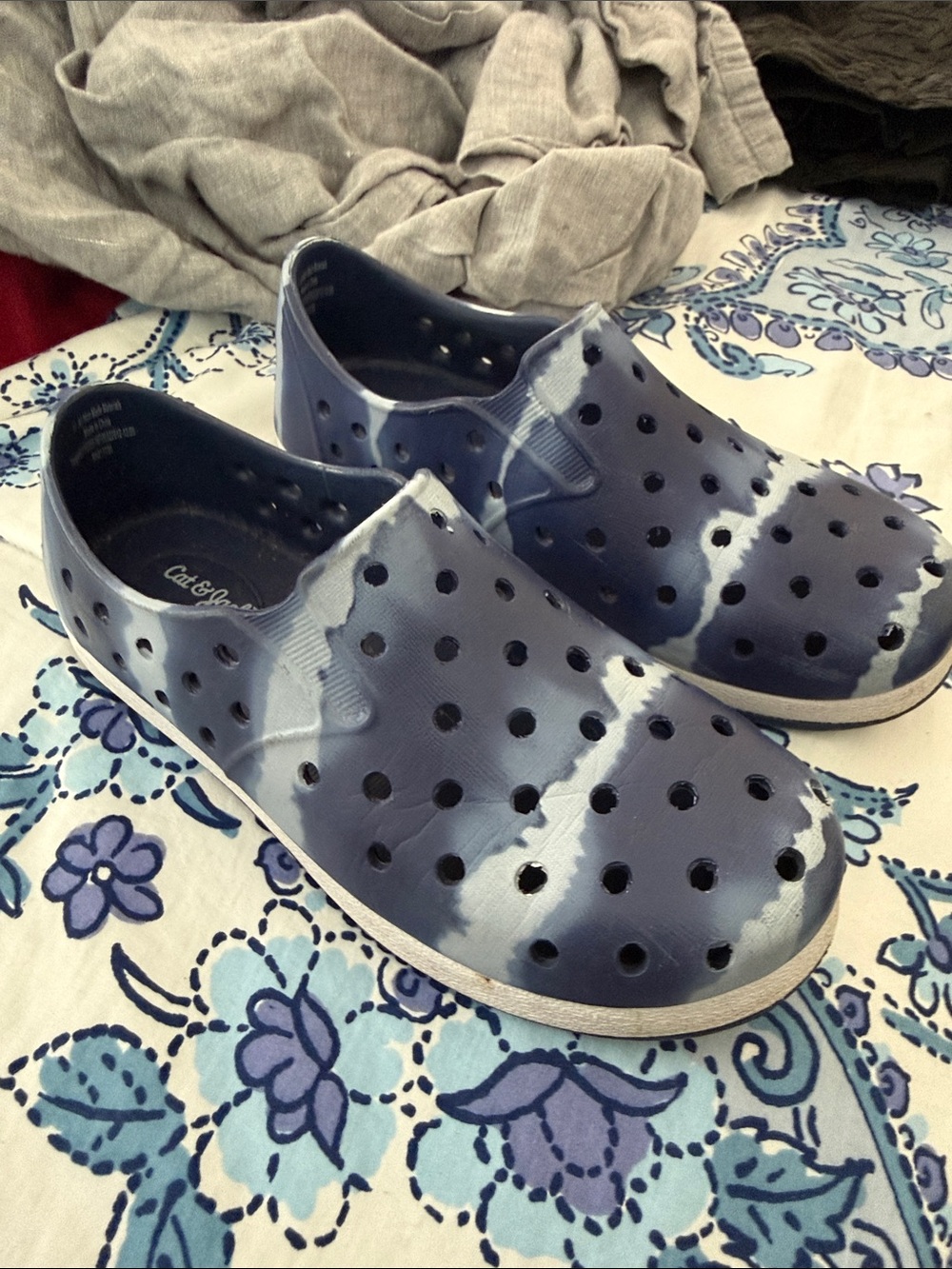 Cat & Jack Navy and Light Blue Slip-On Clog Sneakers